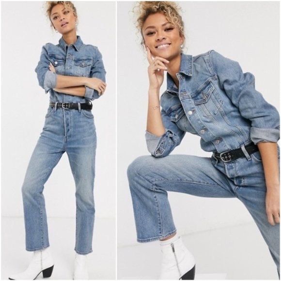 Free People Denim - NWT Free People x Levis Kick Flare Denim Jumpsuit